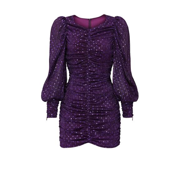 For Love and Lemons La Villette Mini Dress in Purple Size Medium - Picture 5 of 9